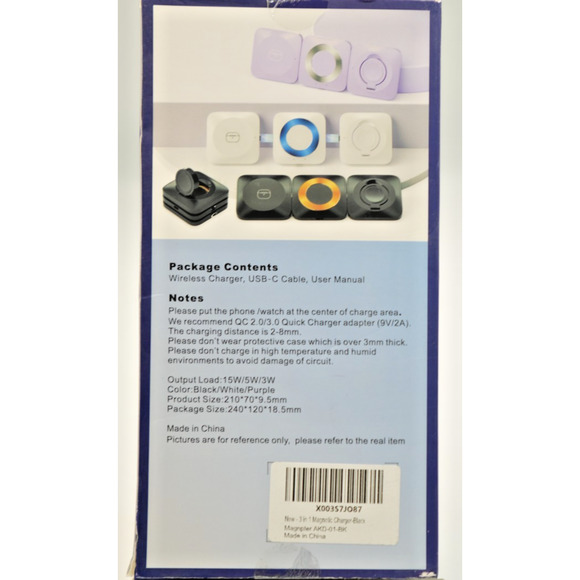 3-in-1 Magnetic Wireless Charger‎ Black – Portable Foldable Charging Dock - Picture 2 of 2